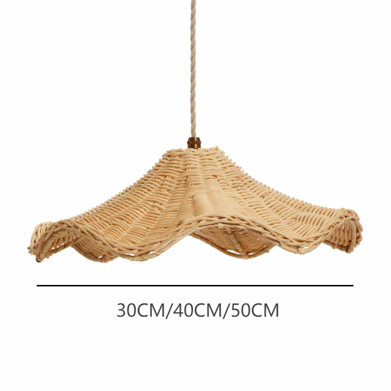Boho Wicker Rattan Farmhouse Pendant Light