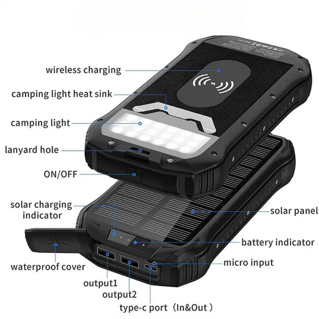 LumiCharge PowerBank Energia Solare - Caricatore Resistente Alle Intemperie