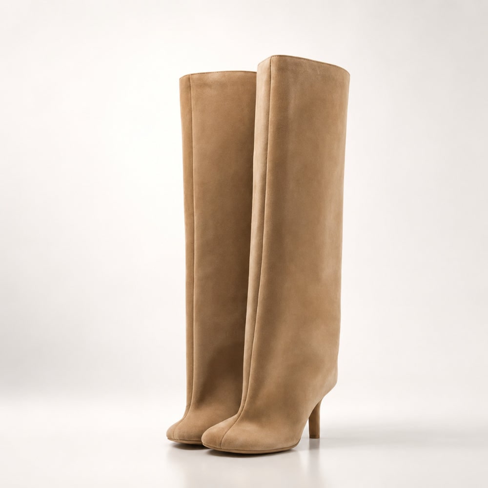 Stivali In Suede Stivali Alti Stivali Moda Stivali Con Punta Affusolata - Image 2