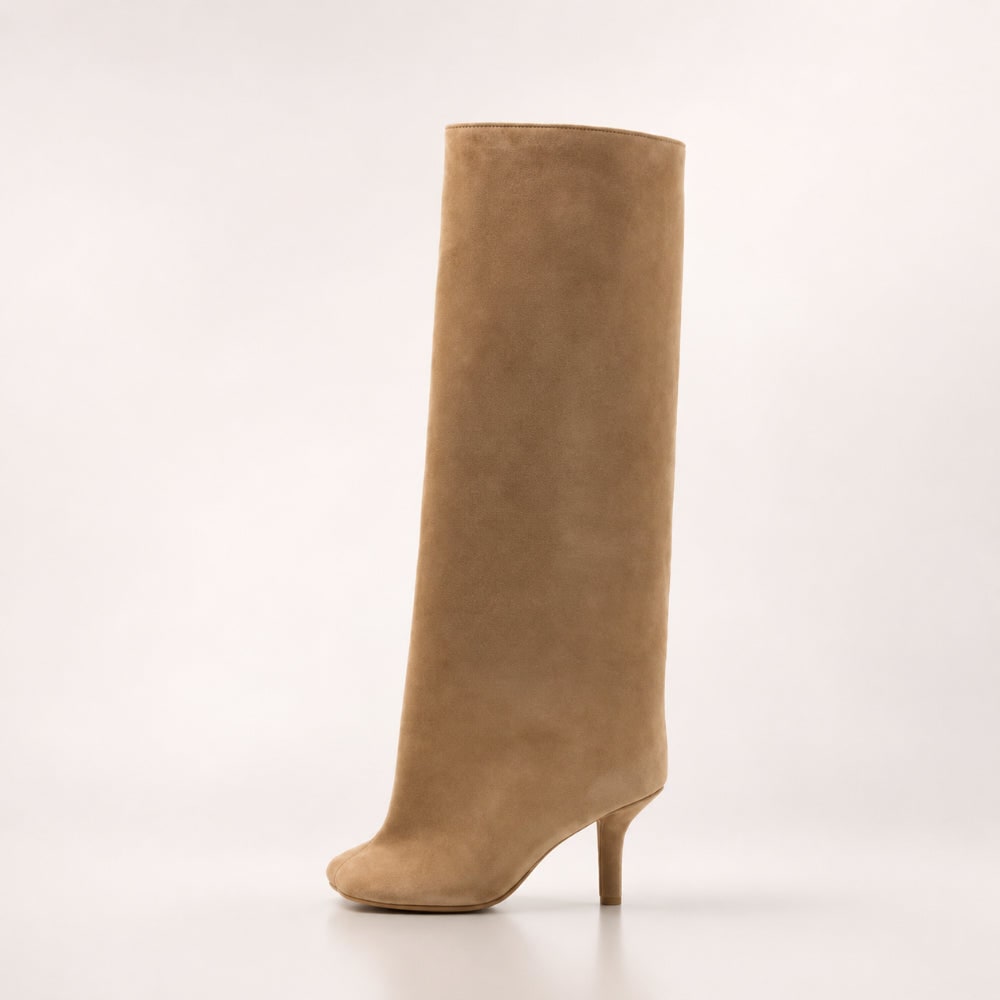 Stivali In Suede Stivali Alti Stivali Moda Stivali Con Punta Affusolata - Image 3