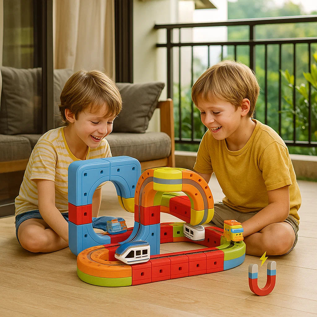 Magic Construction Set Train Track Creative Playset Magnetic Vehicle