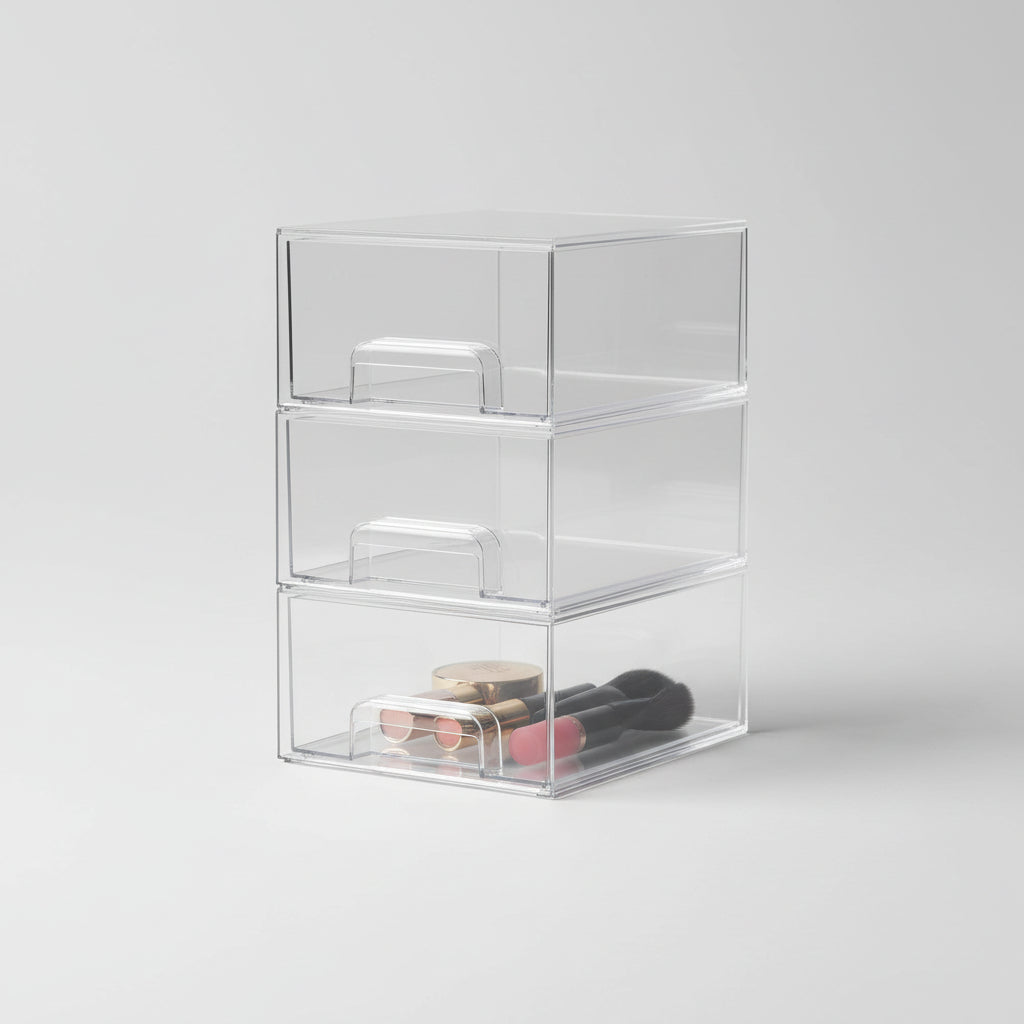 Transparent Drawer Organizer Jewelry Cosmetics Stackable Storage Boxes
