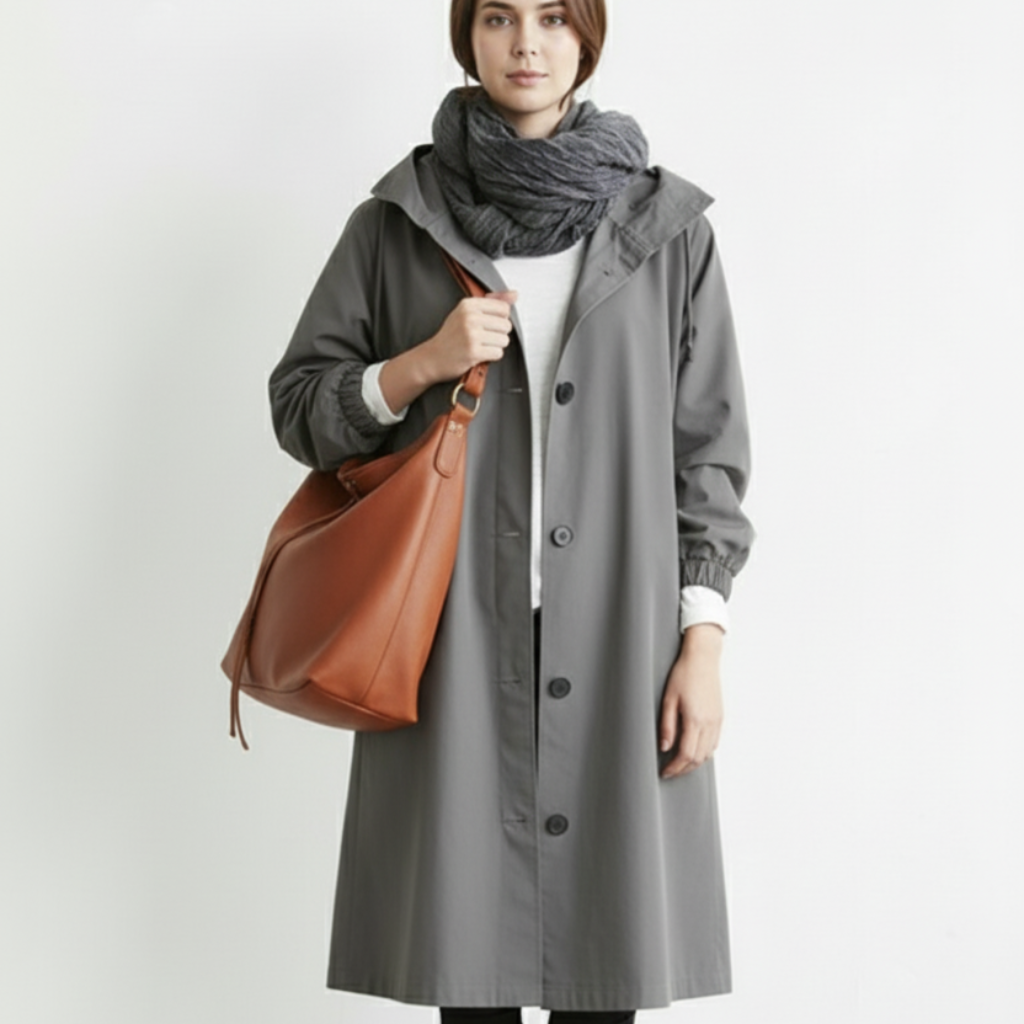 Trench Coat Impermeabile Cappuccio E Tasche - Image 6