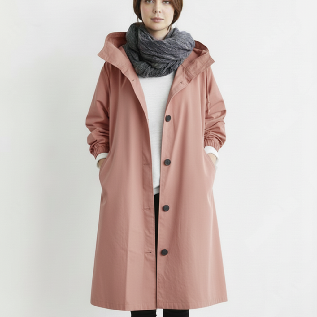 Trench Coat Impermeabile Cappuccio E Tasche - Image 7