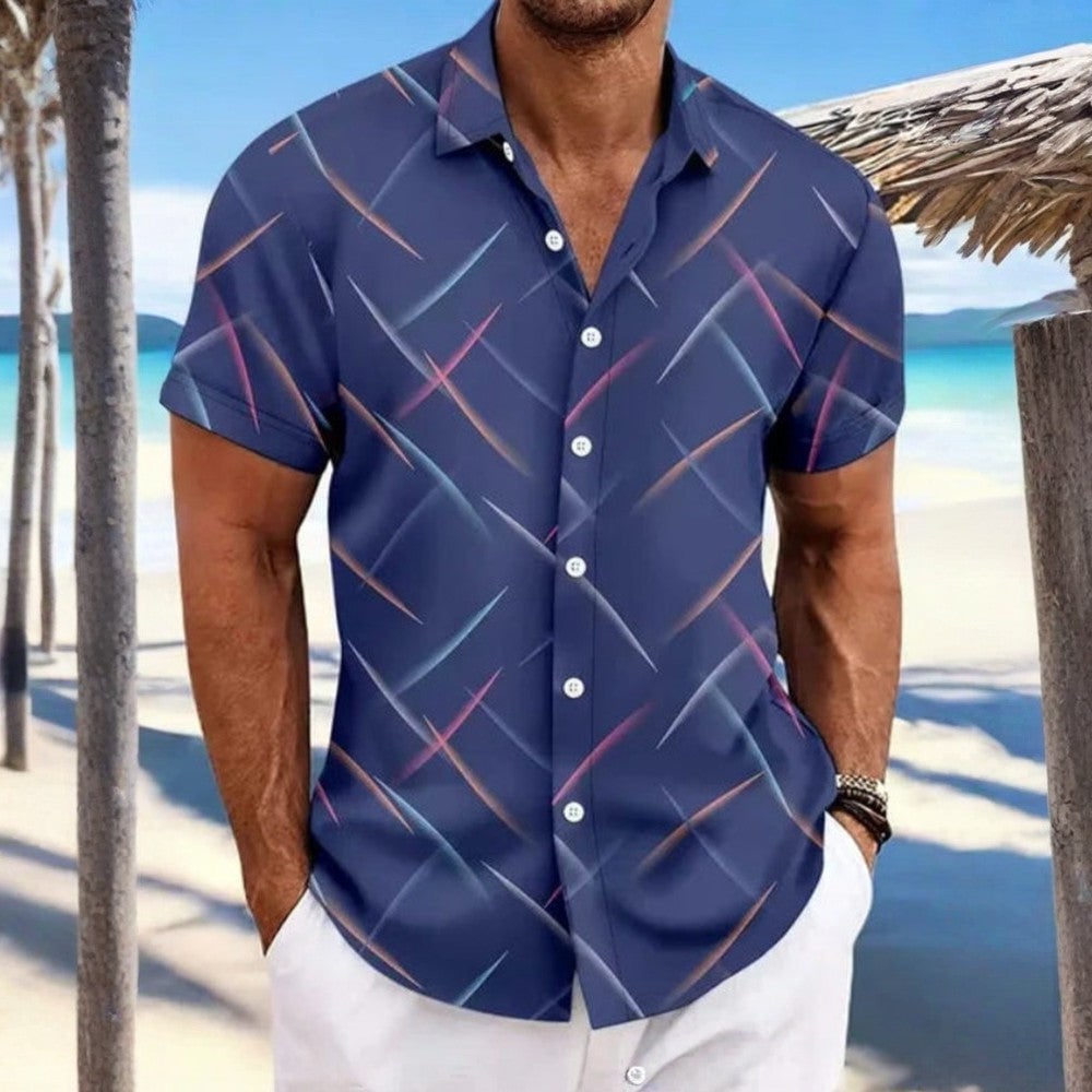 Uomo Camicia Manica Corta Fantasia | Camicia Casual - Image 1