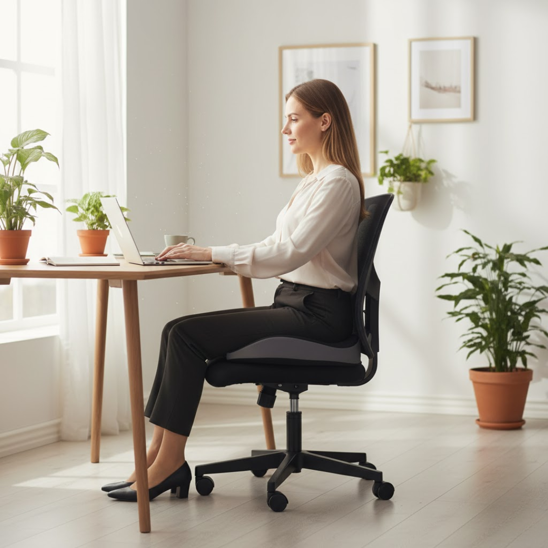 Almofada para Assento Ergonómica Almofada de Cadeira Espuma Viscoelástica Escritório Automóvel