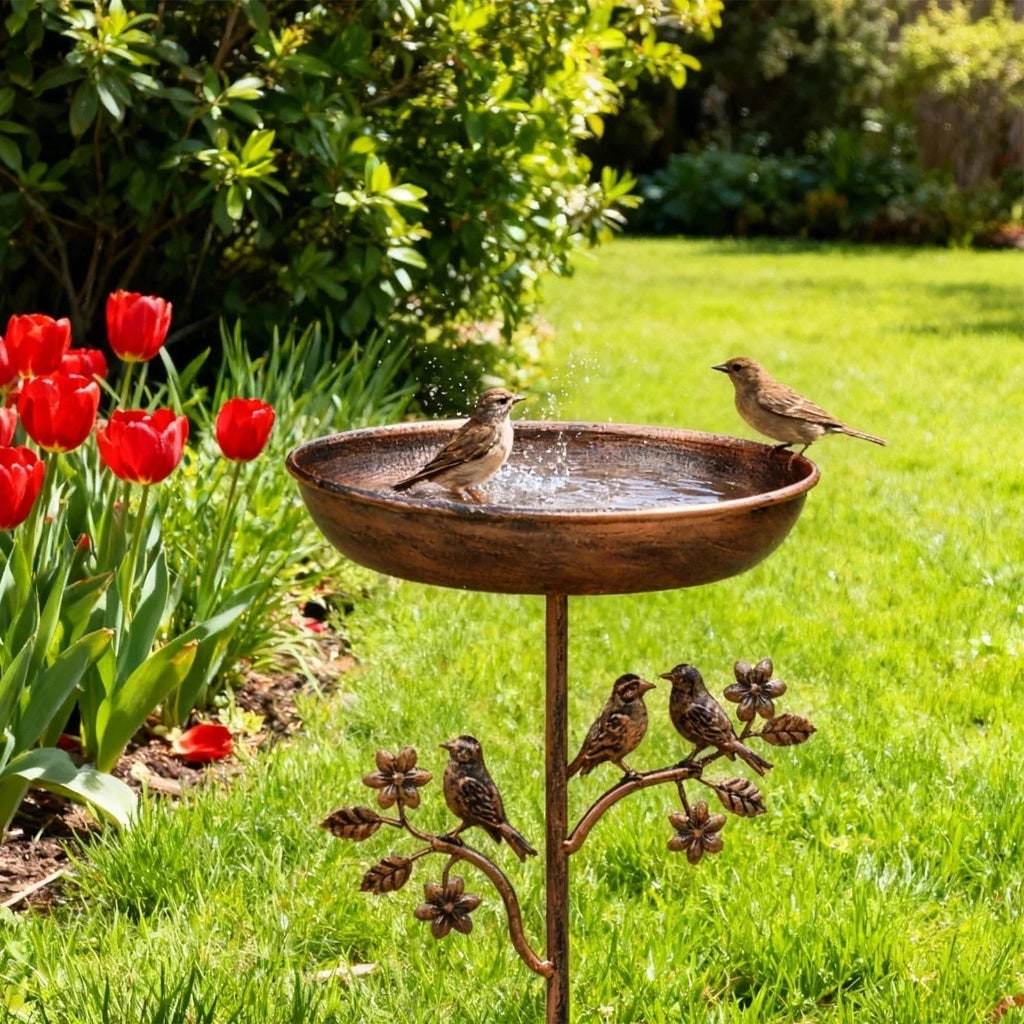 Vaschetta Uccelli Giardino Supporto Decorativo - Image 1
