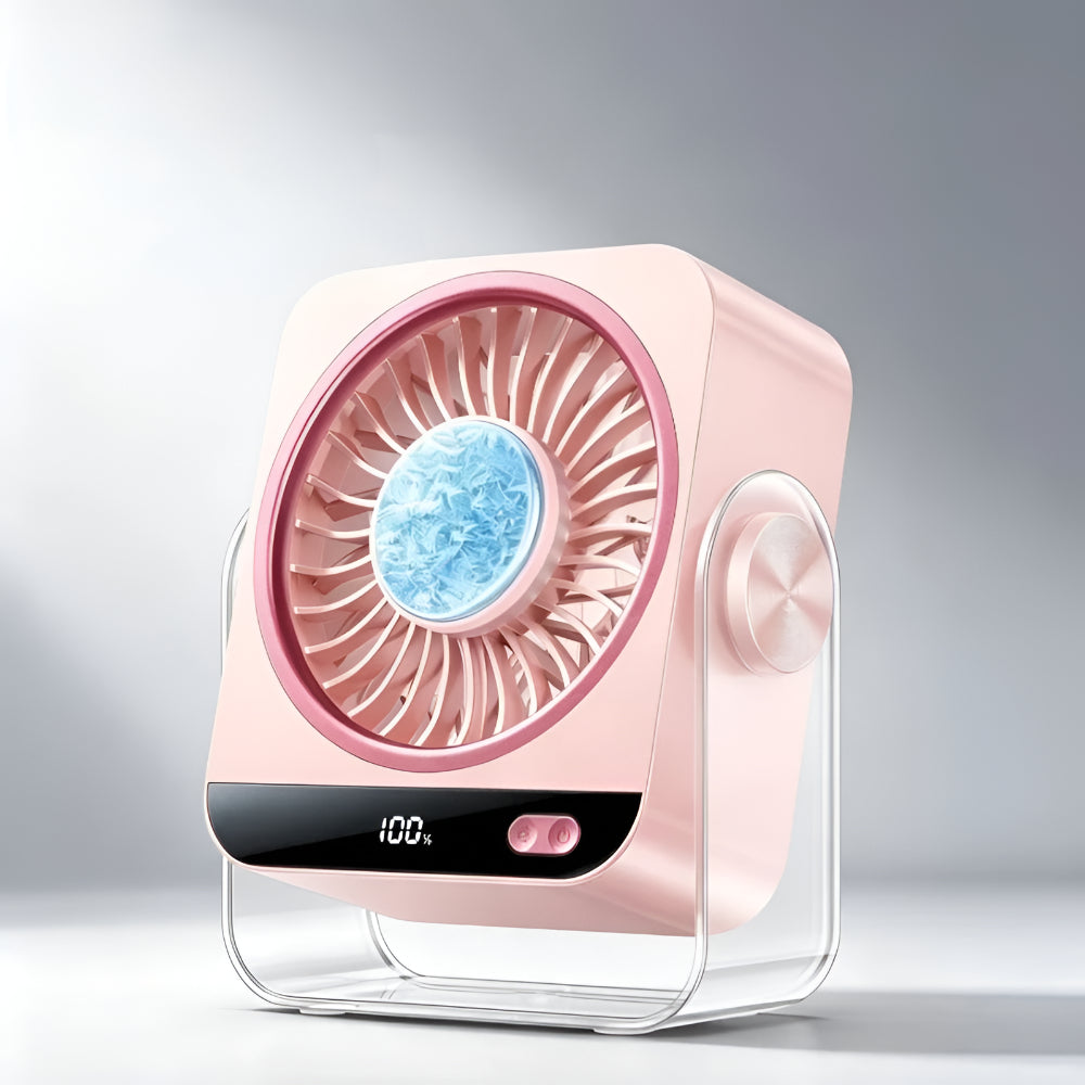 USB Cooling Fan Digital Display Desk 