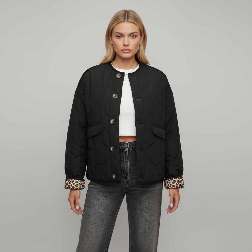Chaqueta de mujer a la moda estampado de leopardo estilo trendy para cualquier ocasión