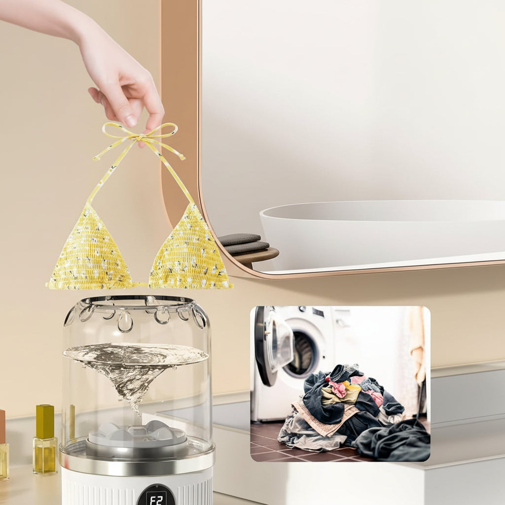 Mini Lavatrice Biancheria Intima Display LED Design Portatile