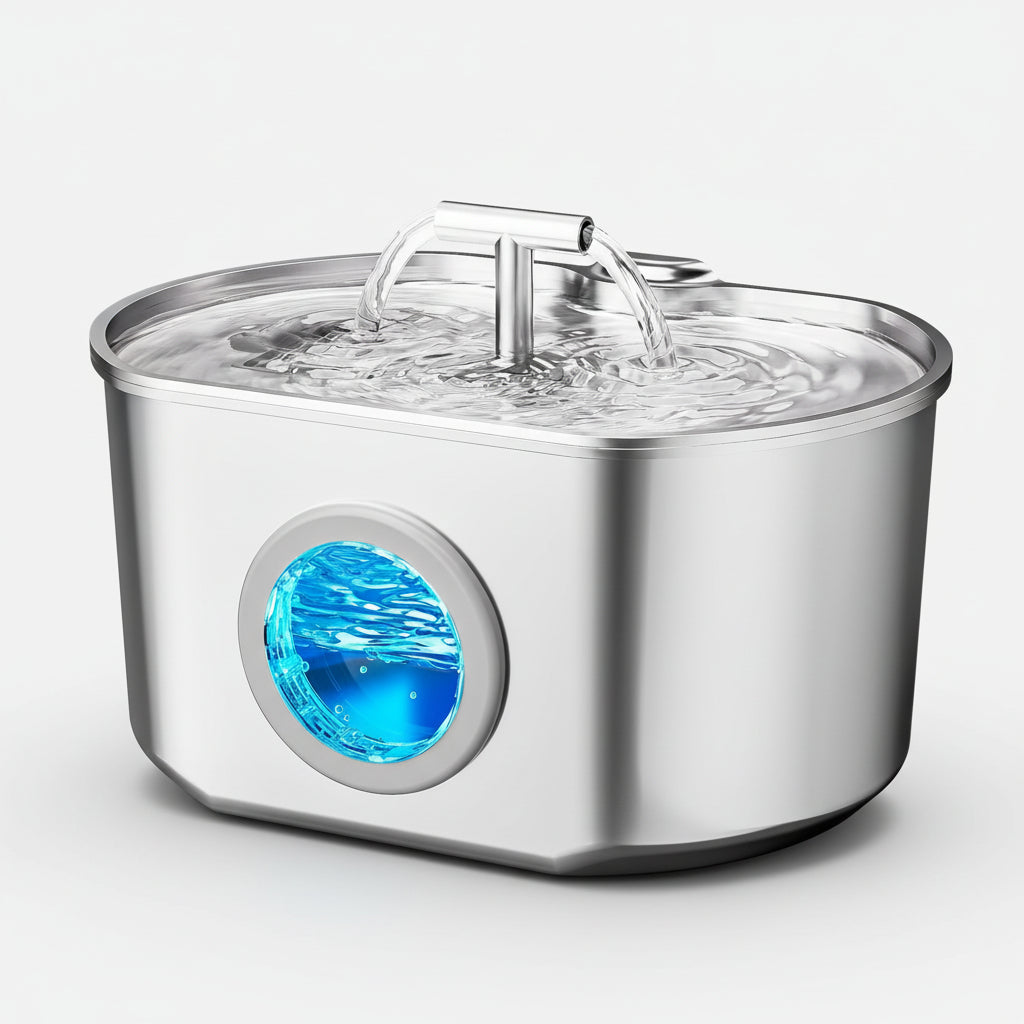 Cat Drinking Fountain Stainless Steel Water Filter Whisper Quiet Pump