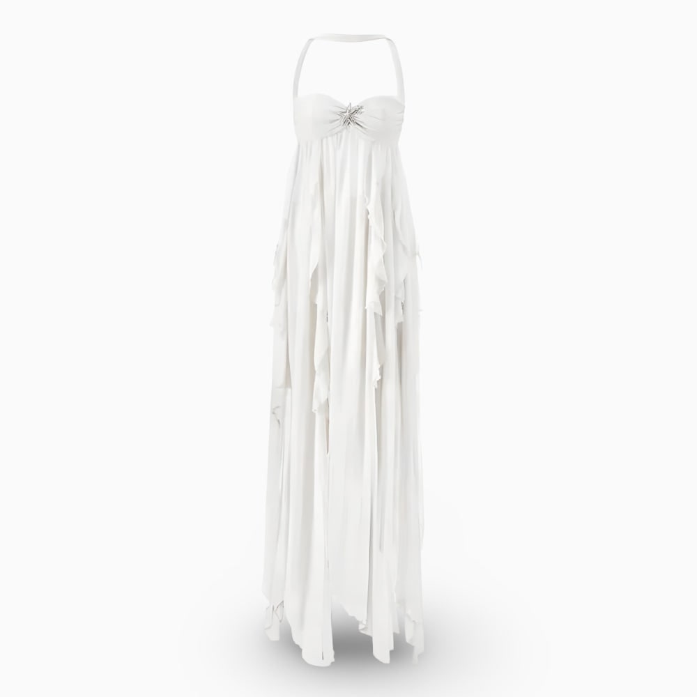 Women's Abito Lungo Vestito Elegante Maxi | Halter Neck - Image 3