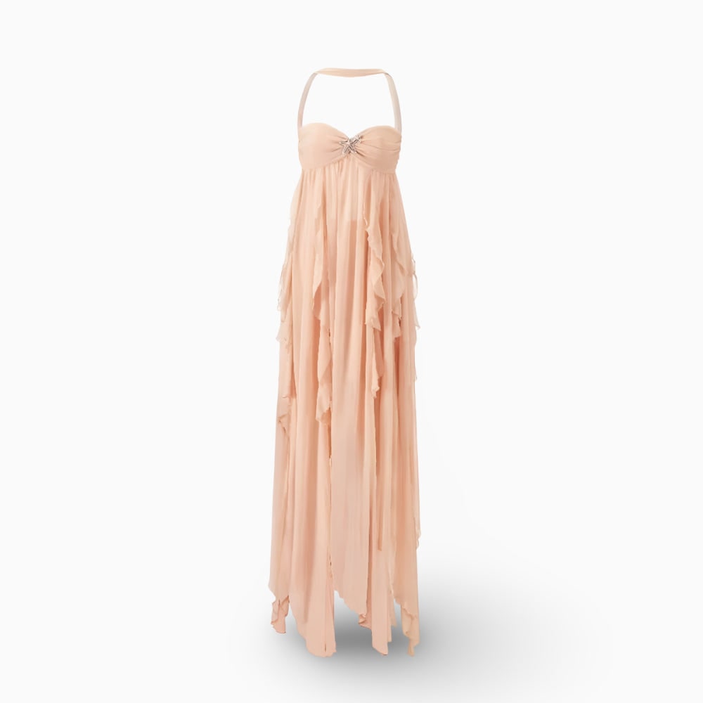 Women's Abito Lungo Vestito Elegante Maxi | Halter Neck - Image 5