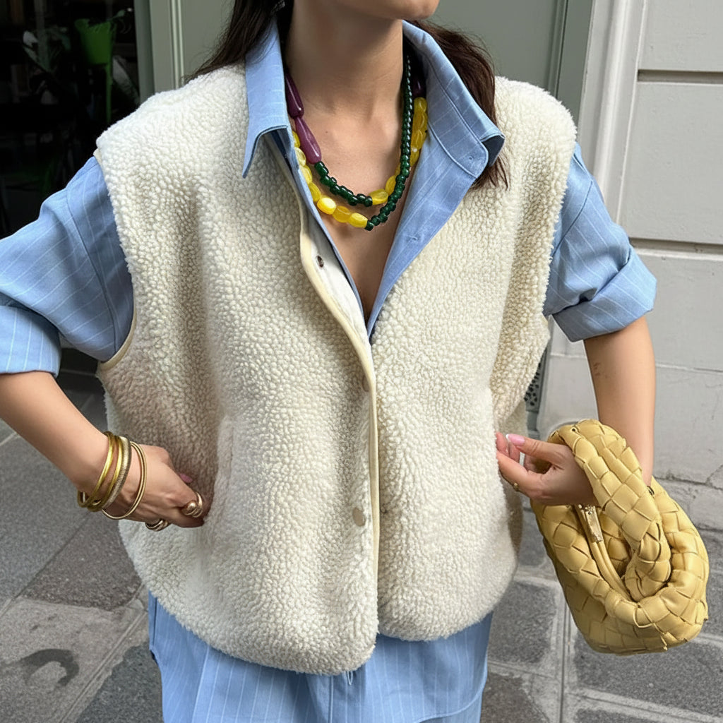 Women's Teddy Bodywarmer Vest Soft Warm Casual